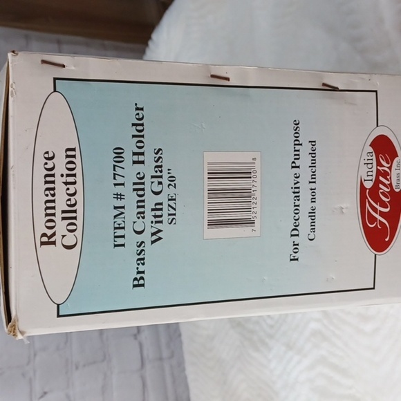 ROMANTIC Collection 100%Brass 20 Inch Tall Candle‎ Holder W/Globe - Picture 5 of 5